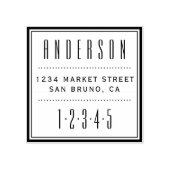 Custom Square Art Deco Rücksendeadresse Gummistempel (Prägung)
