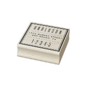 Custom Square Art Deco Rücksendeadresse Gummistempel (Stempel)