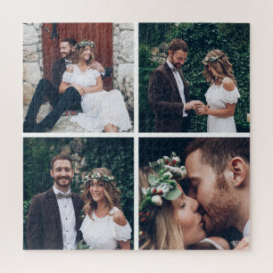 Custom Square Collage Wedding Foto Puzzle