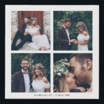Custom Square Collage Wedding Foto & Text Künstlicher Leinwanddruck<br><div class="desc">Entwerfen Sie Ihre eigene Leinwand mit eigenen Hochzeitsfeiern,  Jubiläum,  Verlobung und besonderen Fotos.</div>