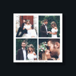 Custom Square Collage Wedding Foto & Text Leinwanddruck<br><div class="desc">Entwerfen Sie Ihre eigene Leinwand mit eigenen Hochzeitsfeiern, Jubiläum, Verlobung und besonderen Fotos.</div>