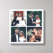 Custom Square Collage Wedding Foto & Text Leinwanddruck (Vorderseite)