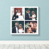 Custom Square Collage Wedding Foto & Text Leinwanddruck (Insitu (Holzboden))