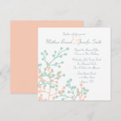 Custom Square Rustic Floral Hochzeit Einladung (Vorne/Hinten)