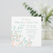Custom Square Rustic Floral Hochzeit Einladung (Stehend Vorderseite)