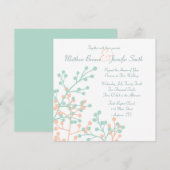 Custom Square Rustic Floral Hochzeit Einladung (Vorne/Hinten)
