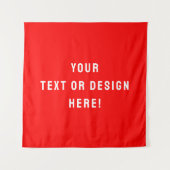 Custom Square Tapestation - Rot und Personalisiert Wandteppich (Vorderseite)