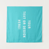 Custom Square Tapestry - Cyan Blue & Personalisier Wandteppich (Vorderseite (Horizontal))