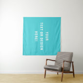 Custom Square Tapestry - Cyan Blue & Personalisier Wandteppich (Beispiel (Horizontal))