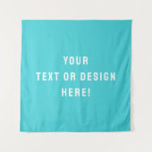 Custom Square Tapestry - Cyan Blue & Personalisier Wandteppich (Vorderseite)