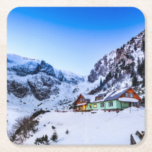 Custom Square Untersetzer Malaiesti, Bucegi Berg