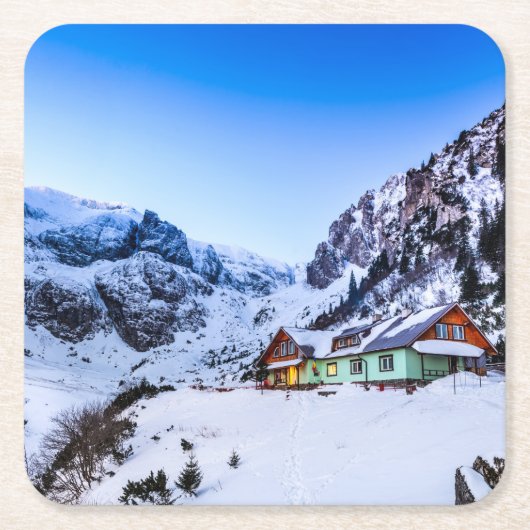 Custom Square Untersetzer Malaiesti, Bucegi Berg (Vorderseite)