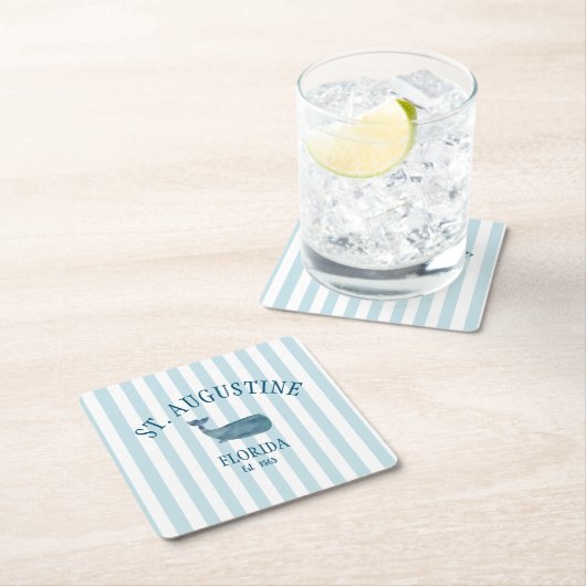 Custom St Augustine Florida Est Beach Whale Rechteckiger Pappuntersetzer (Vor Ort)