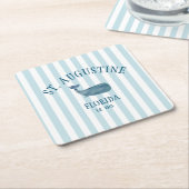 Custom St Augustine Florida Est Beach Whale Rechteckiger Pappuntersetzer (angewinkelt)
