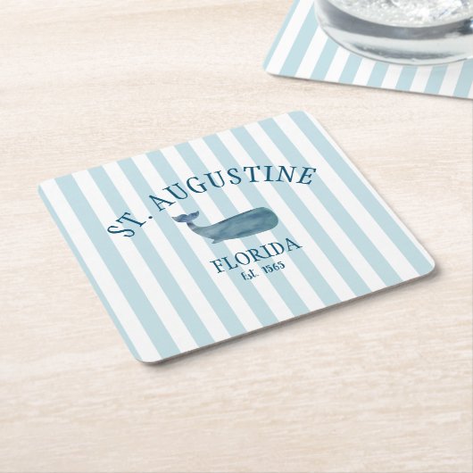Custom St Augustine Florida Est Beach Whale Rechteckiger Pappuntersetzer (angewinkelt)
