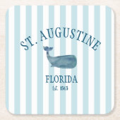 Custom St Augustine Florida Est Beach Whale Rechteckiger Pappuntersetzer (Vorderseite)