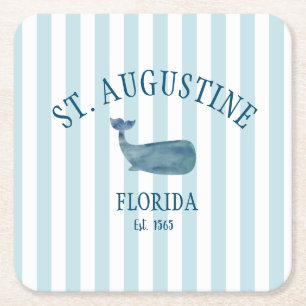 Custom St Augustine Florida Est Beach Whale Rechteckiger Pappuntersetzer