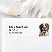 Custom St Bernard Dog Address Label (Insitu)