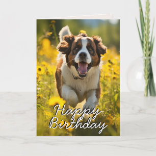 Custom St. Bernard Happy Birthday Card Dankeskarte