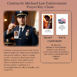 Custom St. Michael Law Enforcement Gebet Schlüsselanhänger