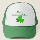 Custom St. Patrick Day Green Hat mit Kleeblatt Truckerkappe (Vorderseite)