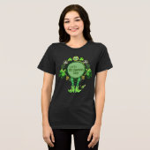 Custom St. Patrick's Day Bird Kleeblatt Black Tri-Blend Shirt (Vorderseite voll)