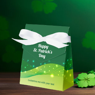 Custom St. Patrick's Day Chic Green Sparkle Party Geschenkschachtel