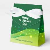 Custom St. Patrick's Day Chic Green Sparkle Party Geschenkschachtel (Vorderseite)