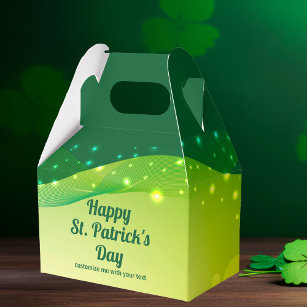 Custom St. Patrick's Day Cool Green Sparkle Party Geschenkschachtel