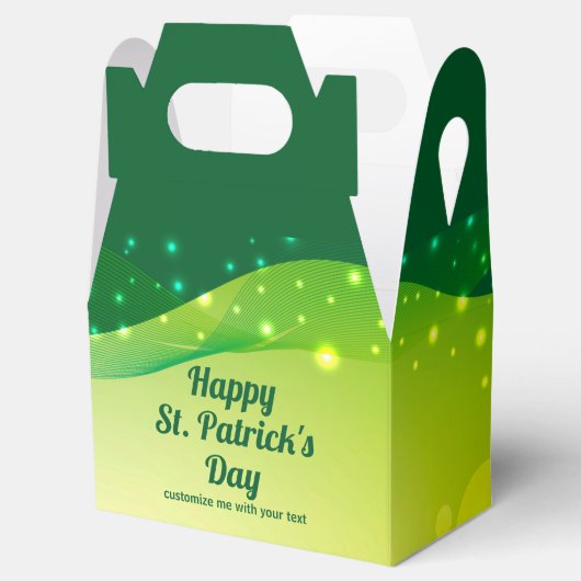 Custom St. Patrick's Day Cool Green Sparkle Party Geschenkschachtel (Geöffnet)