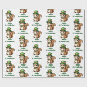 Custom St. Patrick's Day Eichhörnchen mit Green Ha Geschenkpapier (Flach)
