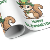 Custom St. Patrick's Day Eichhörnchen mit Green Ha Geschenkpapier (Rolleneckpunkt)