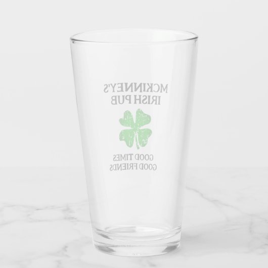 Custom St Patrick's Day Irish Pub Bierbrille Glas (Rückseite)