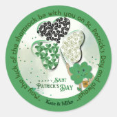 Custom ST Patrick's Day Kleeblatt Beer Runder Aufkleber (Vorderseite)