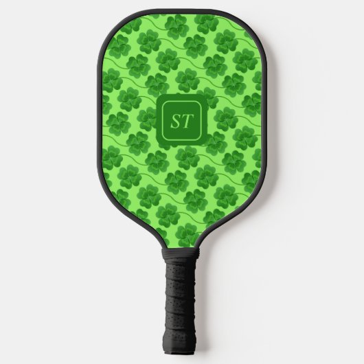 Custom St Patrick's Day Kleeblatt Green Clover Pickleball Schläger (Rückseite)