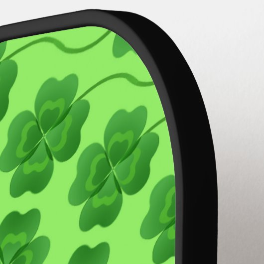 Custom St Patrick's Day Kleeblatt Green Clover Pickleball Schläger (Linke Seite)