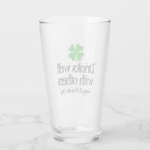 Custom St Patricks Day Party Bierglas mit Logo Glas (Rückseite)