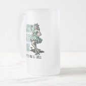 Custom St Patrick's Day Pinup Girl mit Kleeblatt Mattglas Bierglas (Vorderseite Links)