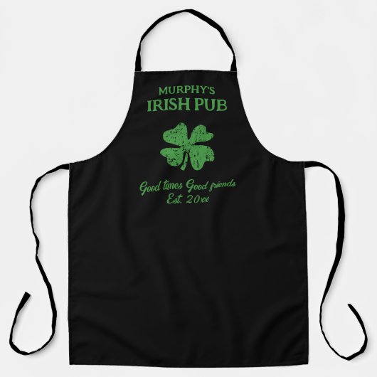 Custom St Patrick's Day Schürze mit glücklichem Kl (Vorderseite)
