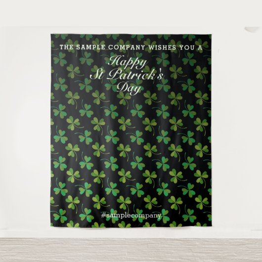 Custom St Patrick's Day Selfie Hintergrund-Kleebla Wandteppich (Vorderseite)