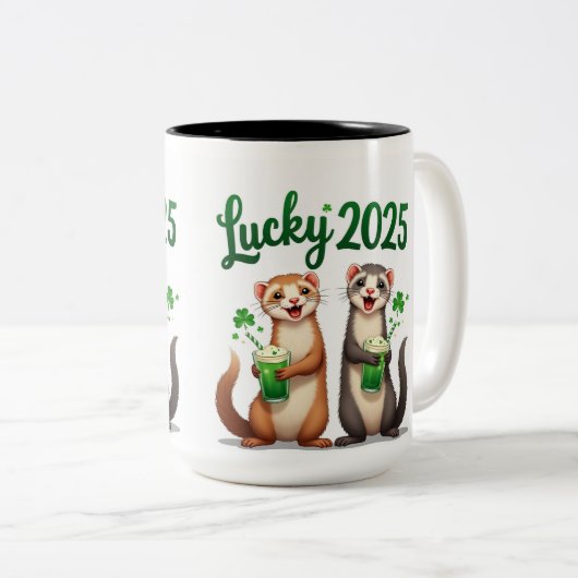 "Custom St. Patrick's Day Tasse - Feiern Sie mit z (VorderseiteRechts)