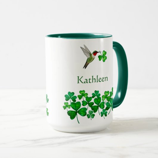 Custom St. Patrick's Hummingbird Tasse (VorderseiteRechts)