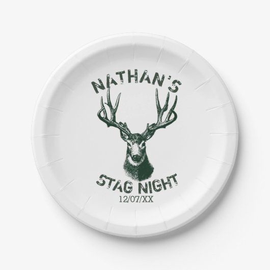 Custom Stag Night Antlers Pappteller (Vorderseite)