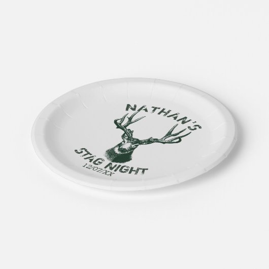 Custom Stag Night Antlers Pappteller (Schrägansicht)