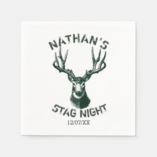 Custom Stag Night Antlers Serviette (Vorderseite)