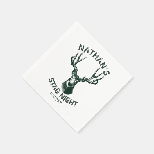 Custom Stag Night Antlers Serviette (Ecke)