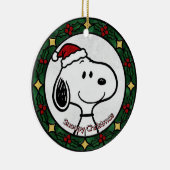 Custom Stained glass effect DOG'S name Christmas  Keramik Ornament (Rechts)