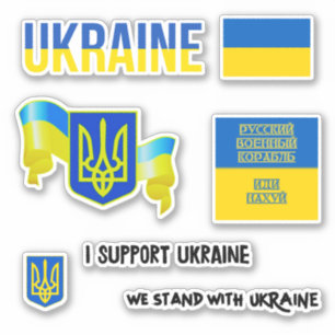 Custom STAND MIT UKRAINE Support - PACK Lot Set Aufkleber