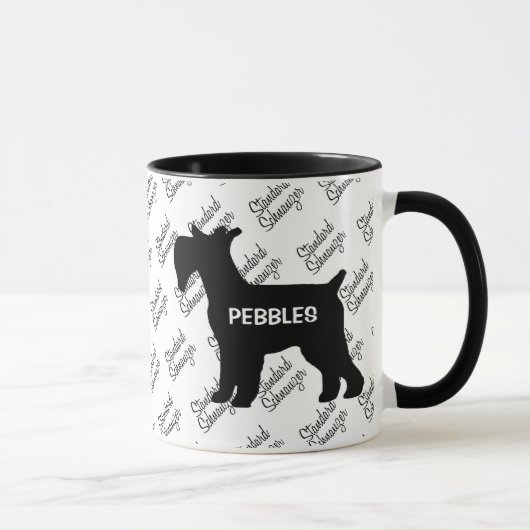 CUSTOM Standard Schnauzer Dog Silhouette Tasse (Rechts)