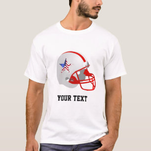 Custom Star auf Red White American Football Helm T-Shirt